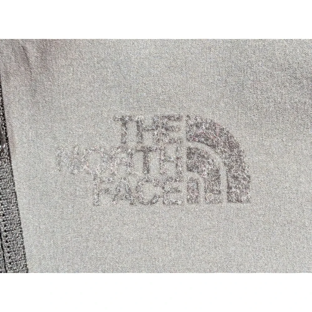 The North Face Mens Large Red Quarter Zip Fleece Pullover Grey Chest Pocket L
